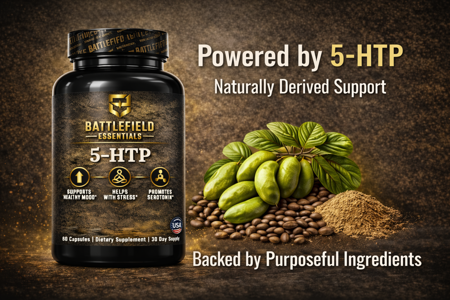 5-HTP with herbs and roots | Battlefield Essentials home 5-HTP with herbs and roots Image