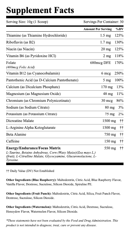 Nitric Shock Supplement Facts Image | Battlefield Essentials home Nitric Shock Supplement Facts Image