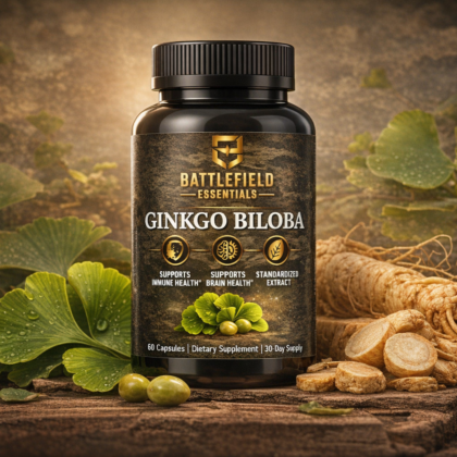 ginkgo biloba bottle and root
