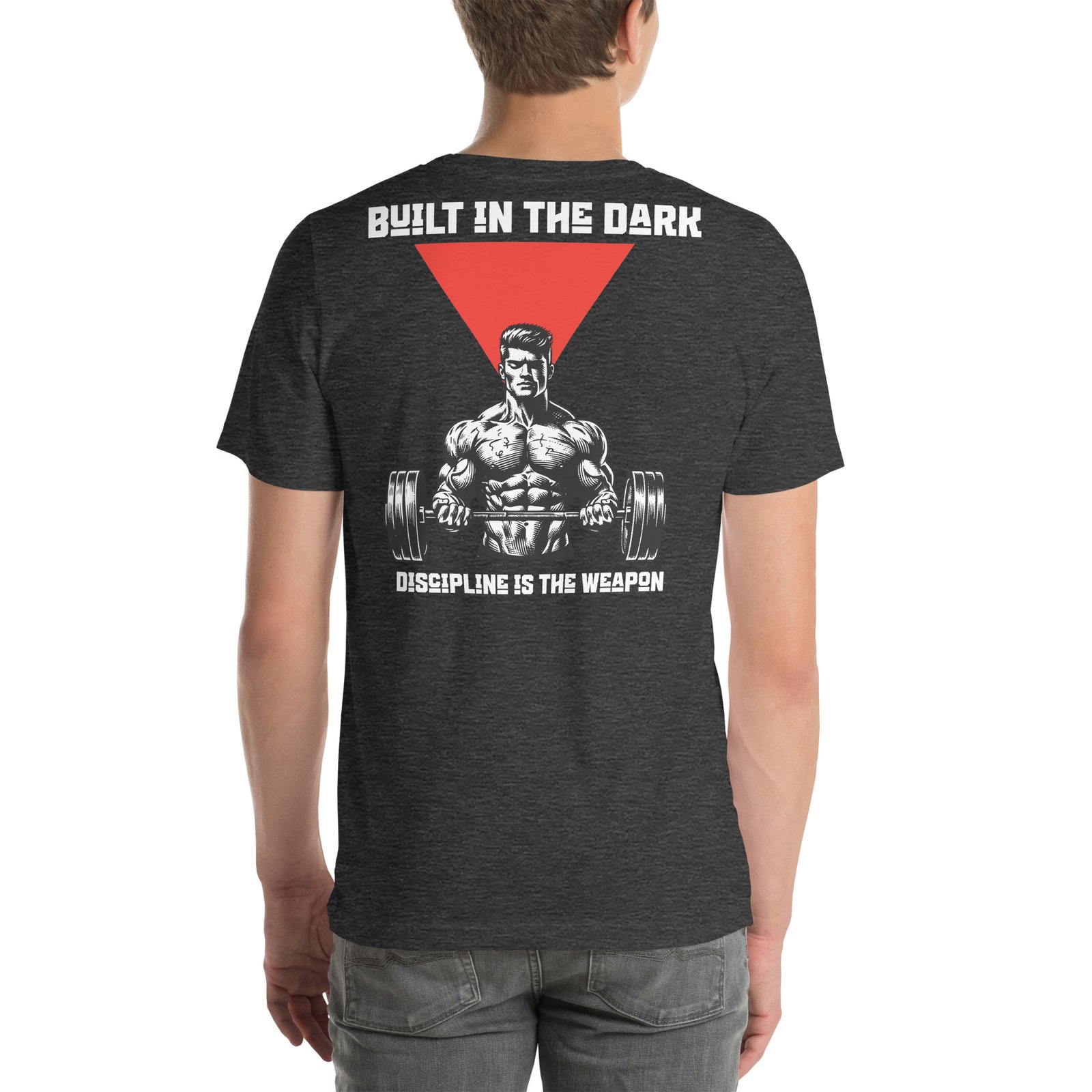 Built in the Dark_Discipline is the Weapon. Dark Grey Heather Back. | Battlefield Essentials home Built in the Dark_Discipline is the Weapon.