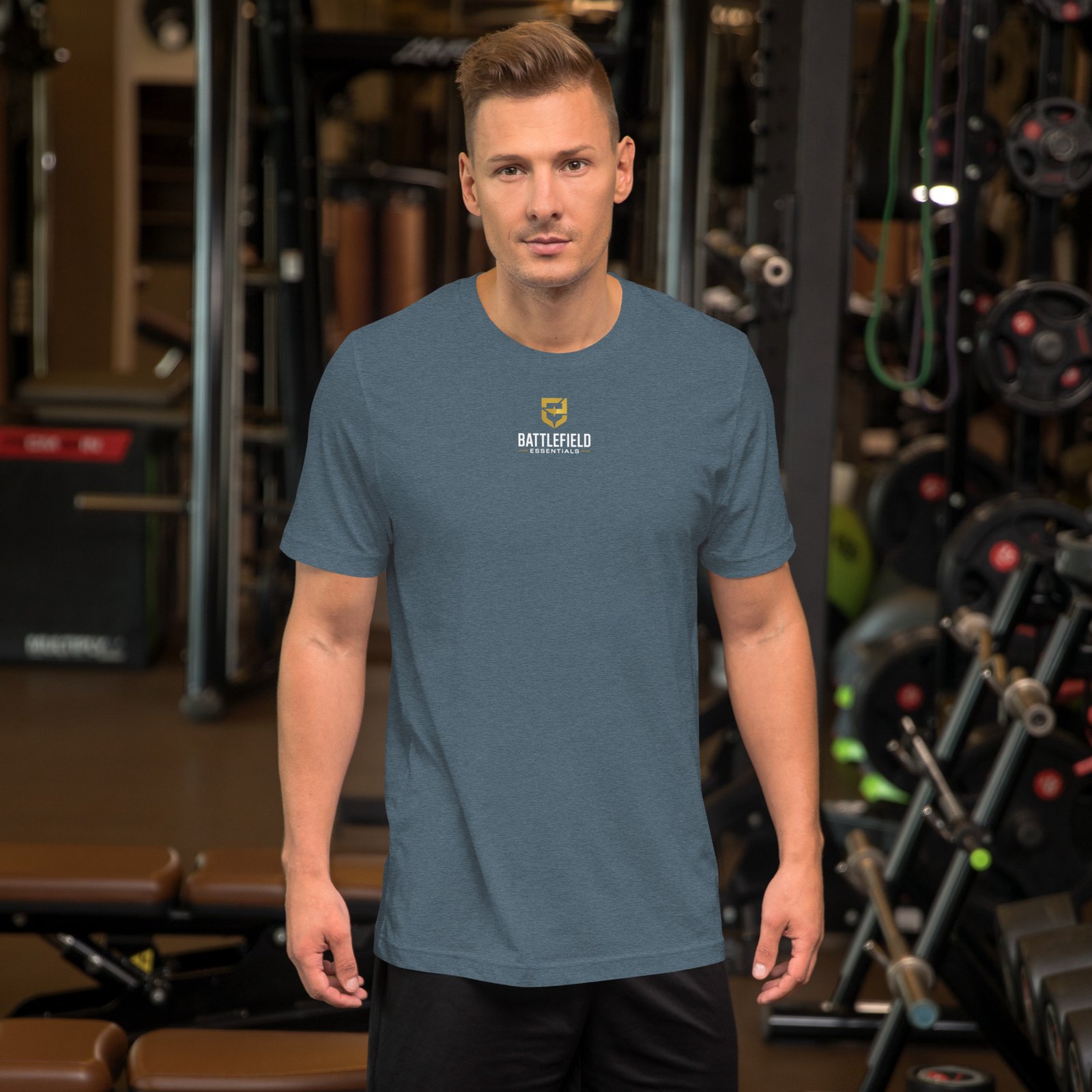 Battlefield Essentials Warriors Train Standard Tee. Slate Front. | Battlefield Essentials home Battlefield Essentials Warriors Train Standard Tee.
