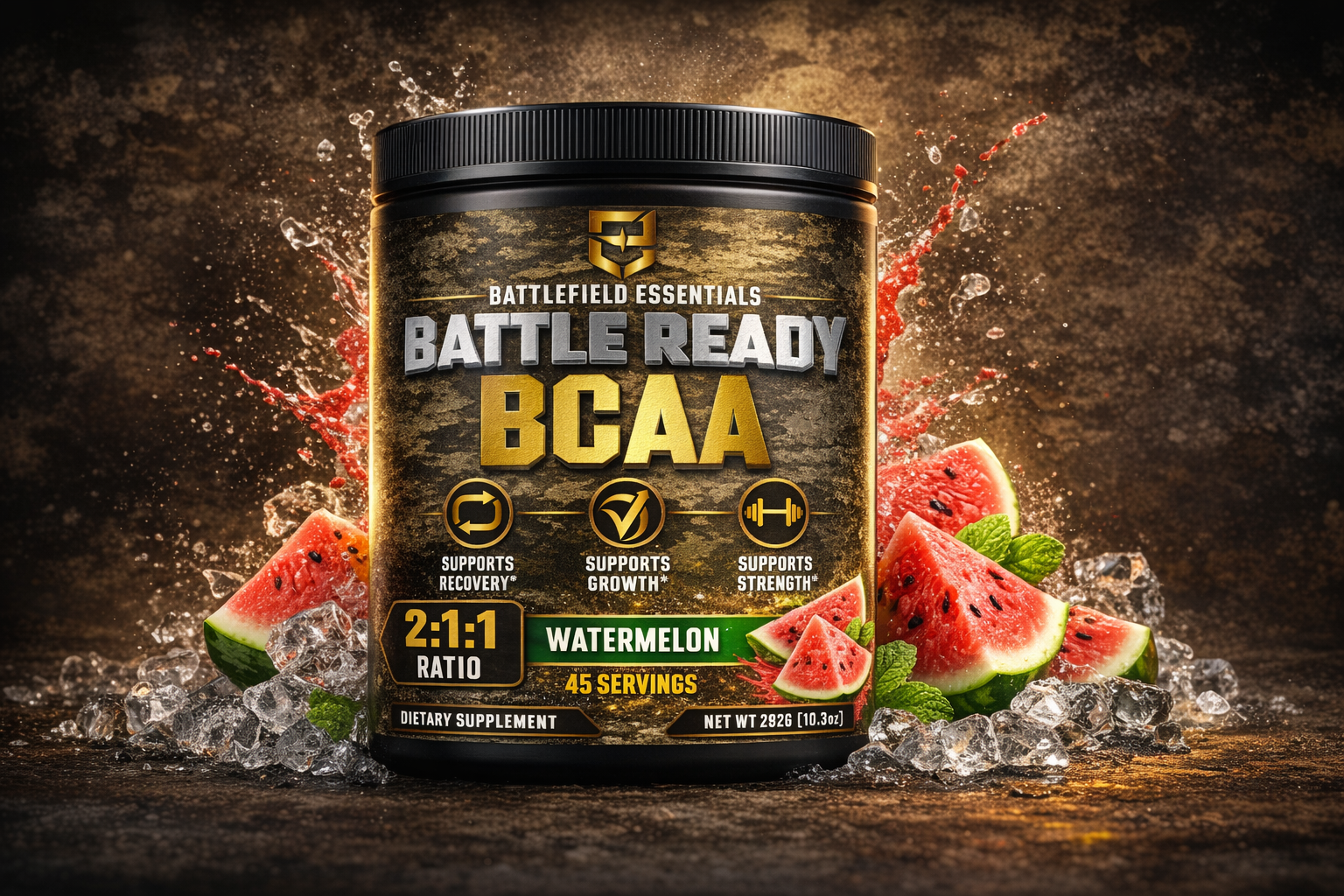 BCAA Single product Image | Battlefield Essentials home BCAA Watermelon Powder