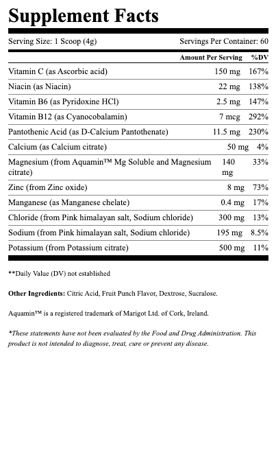 Hydration_Supplement Facts Image