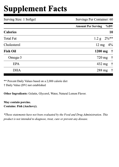 omega 3 supplement fact image